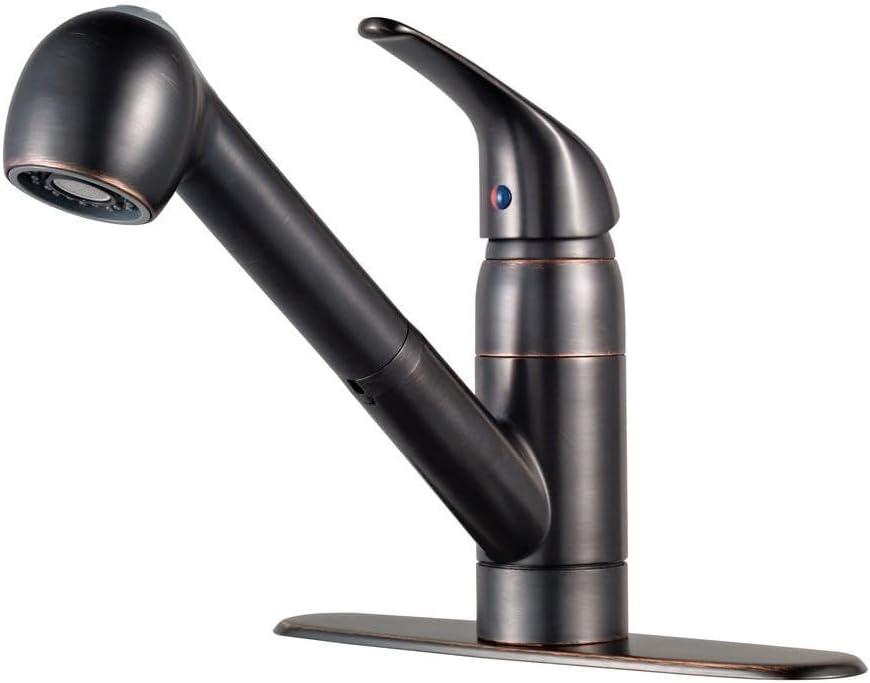 Tuscan Bronze Single Handle Pull-Out Kitchen Faucet