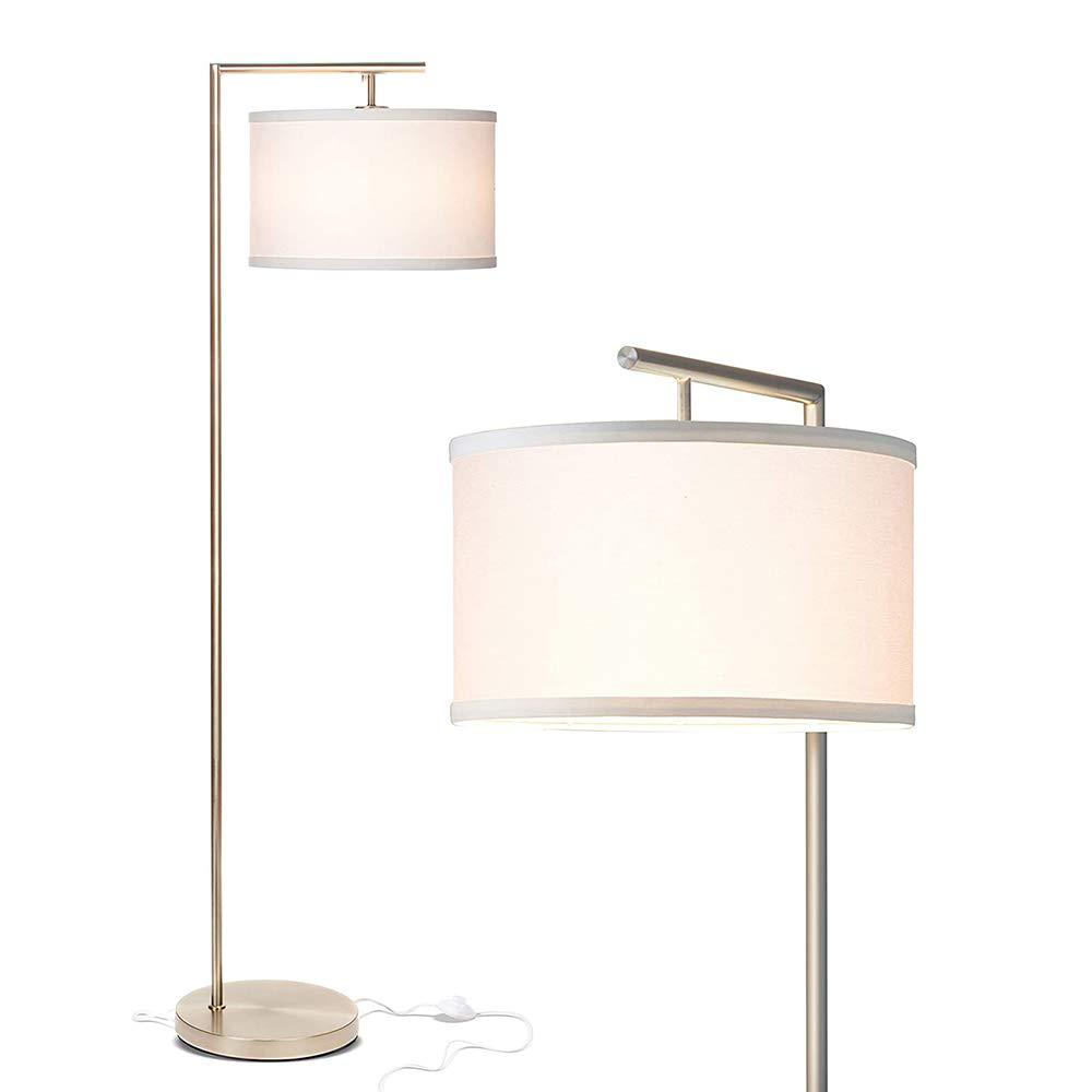 Montage Modern 60 in. Mid-Century Modern LED Floor Lamp with Fabric Drum Shade