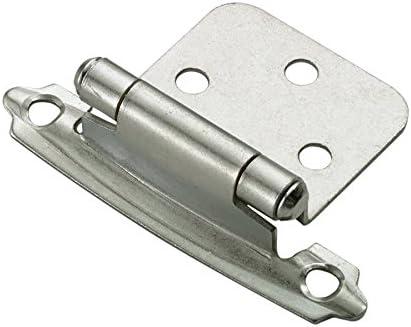 RELIABILT 200-Degree Adjustable Overlay Overlay Surface Self-Closing Satin nickel Cabinet Hinge , 5 Pairs ( 10 -Pieces)