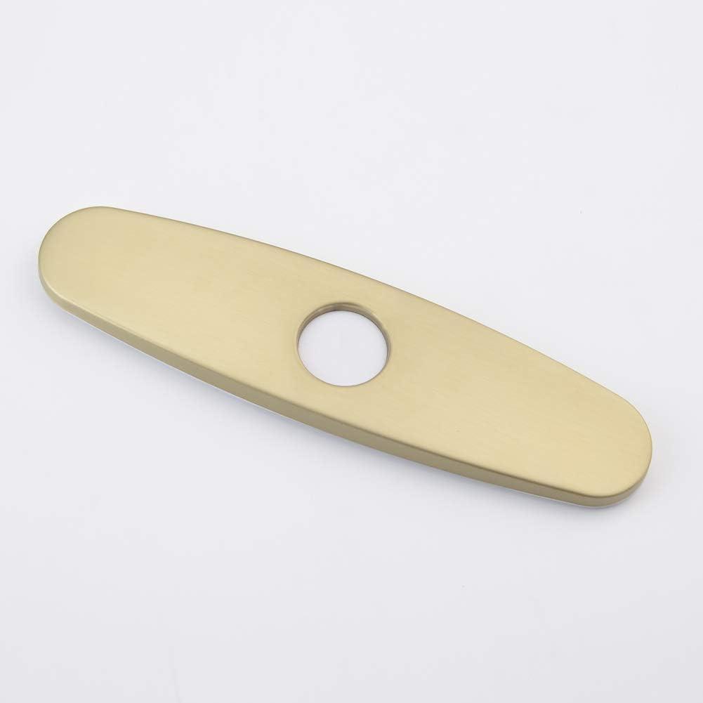 Brushed Gold Stainless Steel 10-Inch Faucet Deck Plate