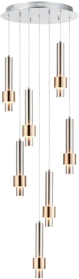 Et2 E24757 Reveal 7 Light 18" Wide Led Multi Light Pendant - Satin Nickel / Satin Brass