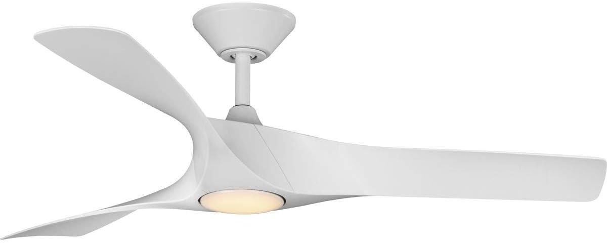 Ryne Collection 52" 3-Blade Matte White LED Transitional Indoor/Outdoor DC Ceiling Fan