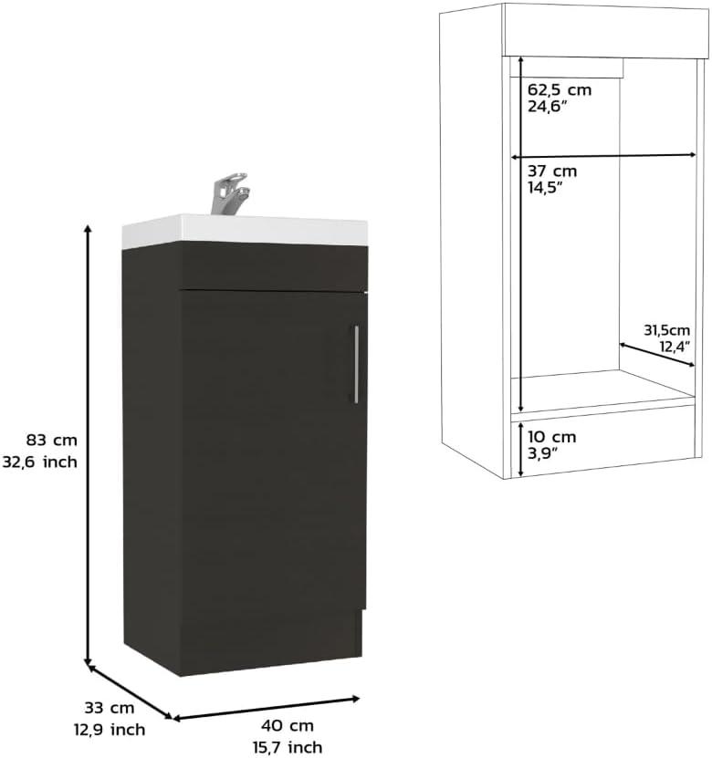 Depot E-Shop Bathroom Vanity, Single Door Cabinet