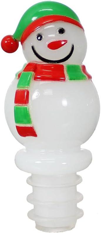Prodyne Set of 3 Christmas Holiday Acrylic Bottle Stoppers with Stand, Santa Claus, Christmas Tree, Snowman