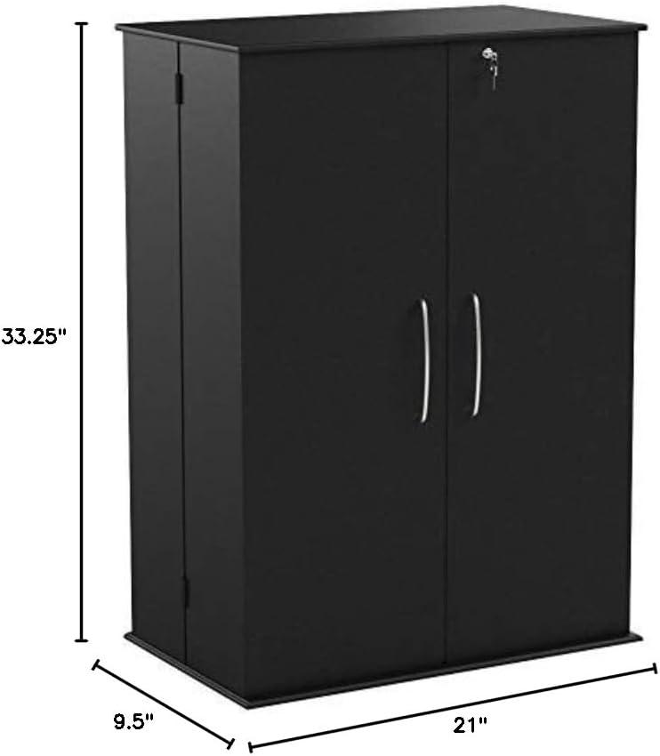 Locking Media Storage Cabinet Black - Prepac
