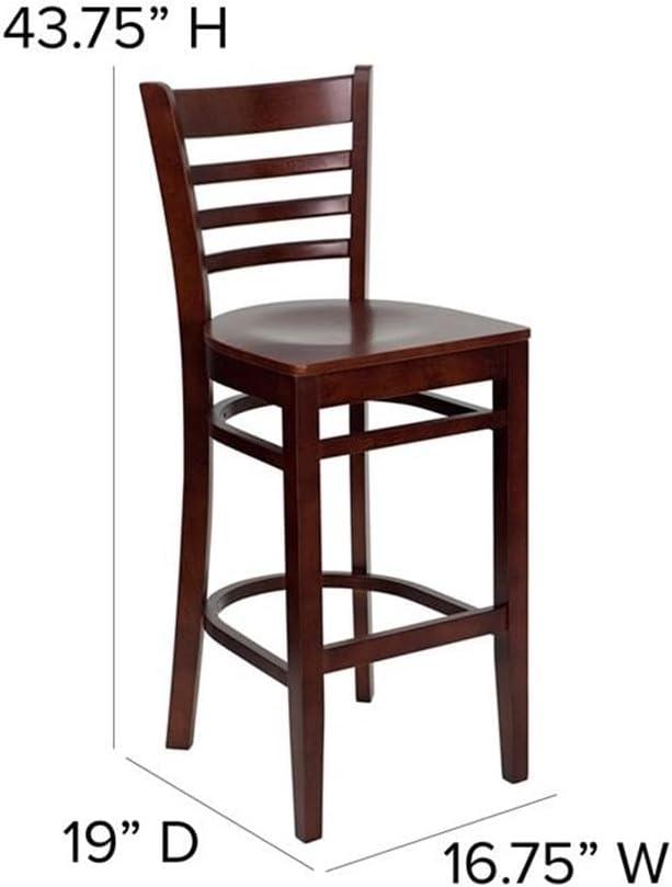 Flash Furniture Ladder Back Wooden Restaurant Barstool