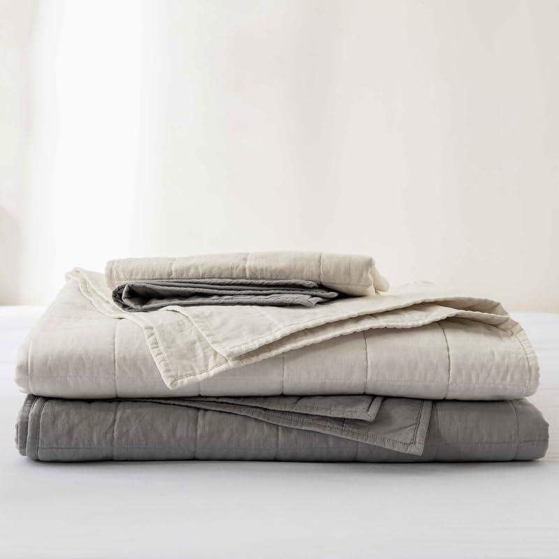 MeadowPark  Box Stitch Stone Washed Linen Blend Quilt & Pillow Shams Set & Reviews | Wayfair