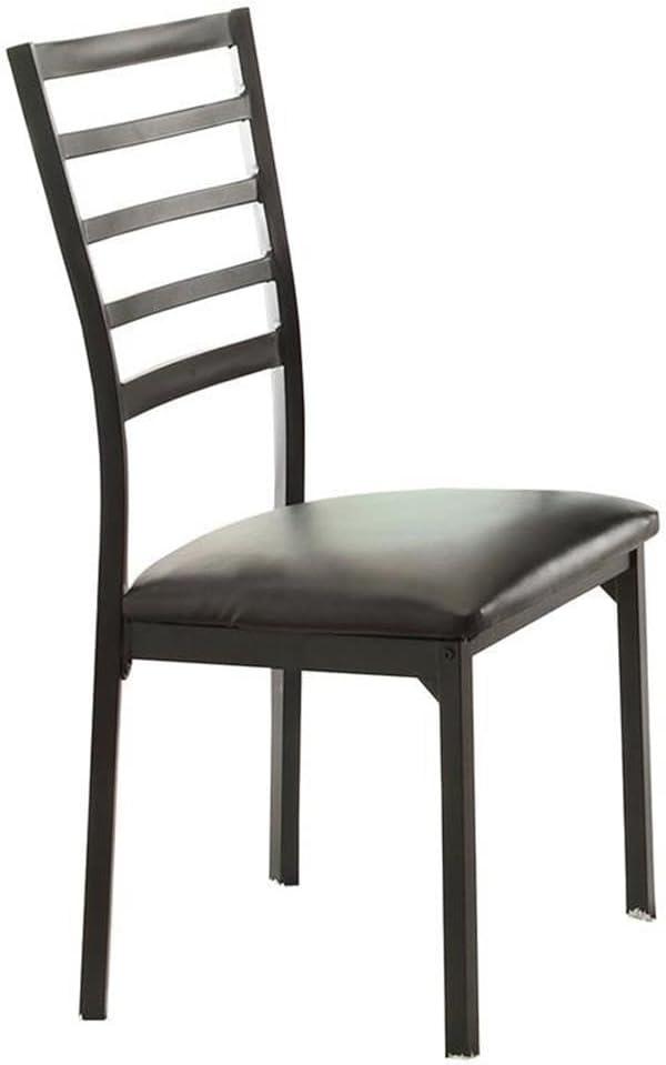 Lexicon Flannery Metal Dining Room Side Chairs in Black and Brown (Set of 4)