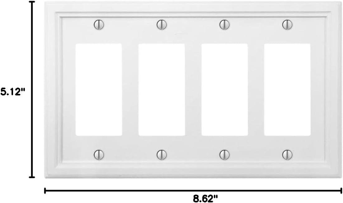 White Composite 4-Gang Rocker Wall Plate