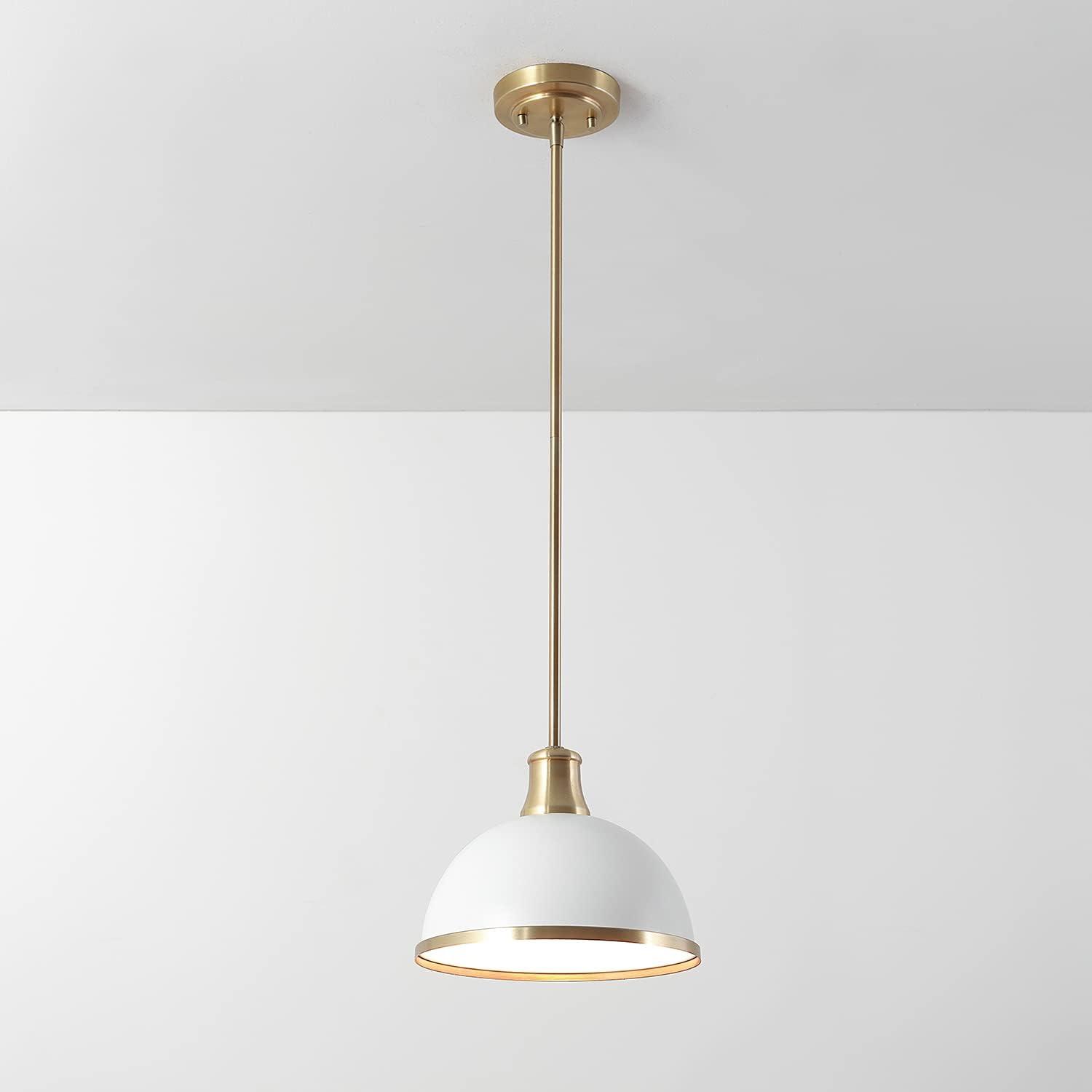 Beckett Matte White and Brass Accents Modern Farmhouse Pendant