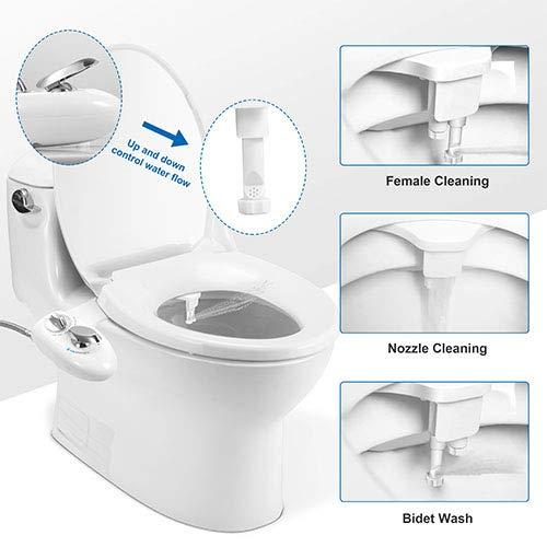 iMountek "Cold Water Spray Bidet with Self-Cleaning Dual Nozzle & Feminine Wash – Non-Electric Toilet Seat" White