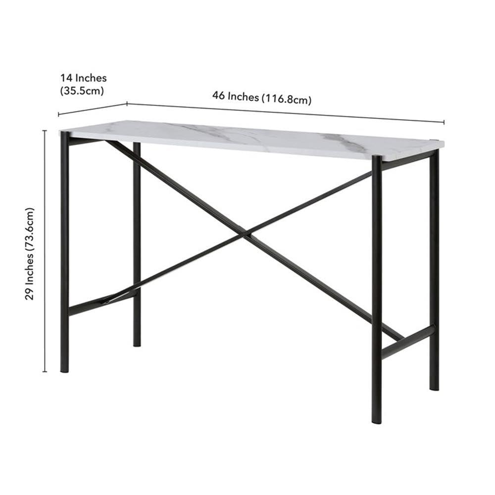 Marble Top Console Table in Black - Henn&Hart