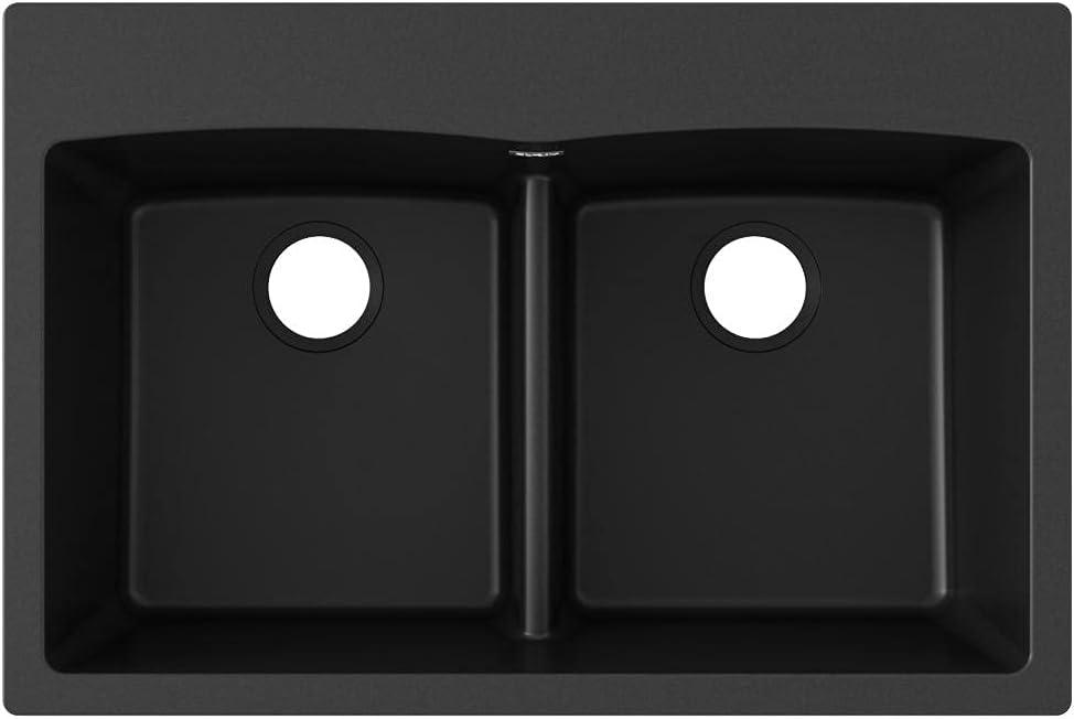 Quartz Classic 33" x 22" x 10" Double Basin Drop-In Kitchen Sink