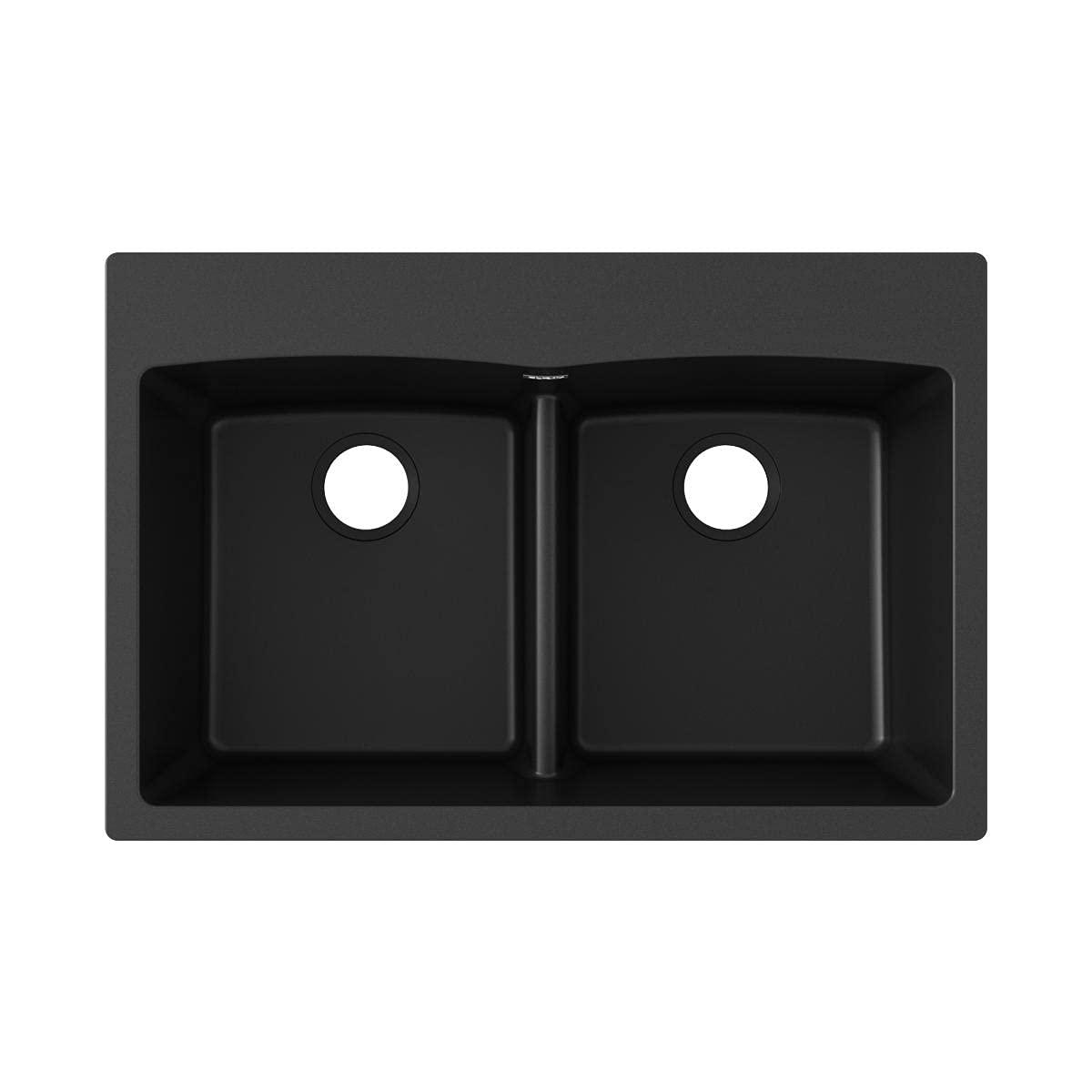 Quartz Classic 33" x 22" x 10" Double Basin Drop-In Kitchen Sink