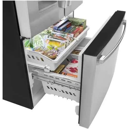 GE Appliances 25.5 Cubic Feet Energy Star Smudge-Resistant French Door Refrigerator with Water and Ice Dispenser