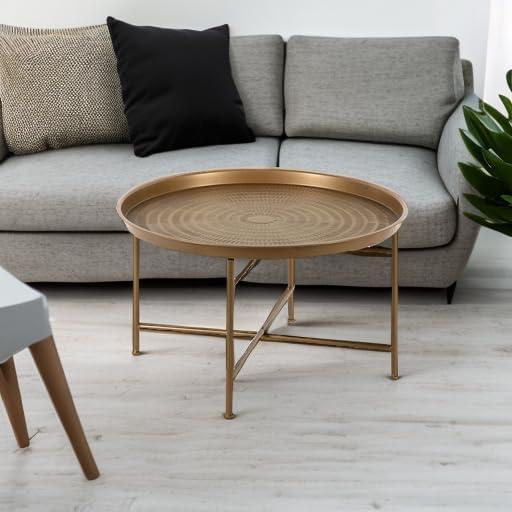 Kate and Laurel Mahdavi Round Metal Coffee Table