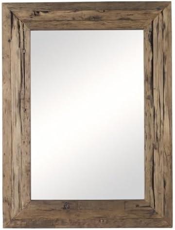 Rustic Brown Reclaimed Wood Rectangular Wall Mirror