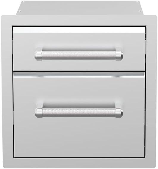 18 in. Outdoor Kitchen Built-in Grill Cabinet 2 Drawer Access Drawer Unit