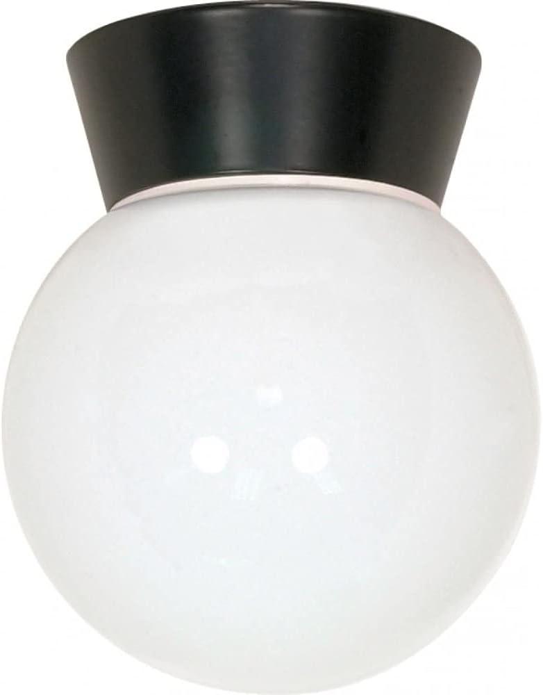 Black and White Glass Globe Outdoor Ceiling Light