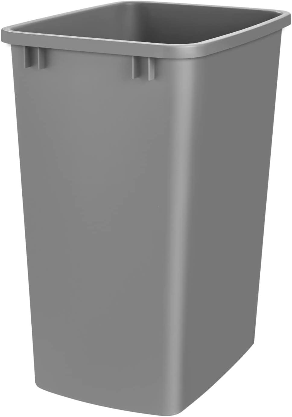 Rev-A-Shelf 35 Qt Under Sink Trash Can Replacement, Plastic, Silver, RV-35-17-52