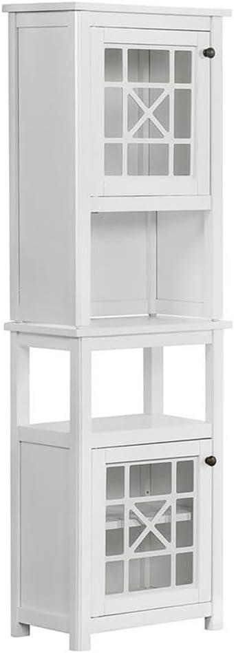 Rosalind Wheeler Hembree 17"W 58"H Traditional Style Free-Standing Bathroom Cabinet With Storage Hutch