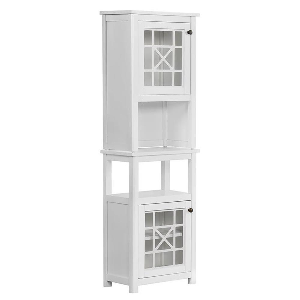Rosalind Wheeler Hembree 17"W 58"H Traditional Style Free-Standing Bathroom Cabinet With Storage Hutch