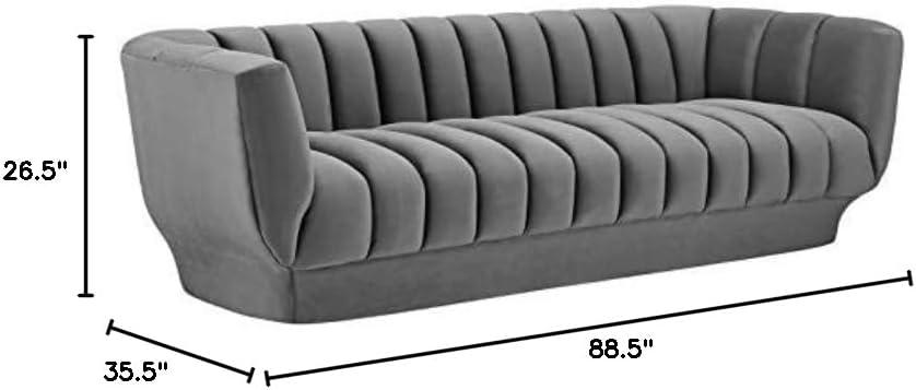 Silver Orchid Burke Channel Tufted Performance Velvet Sofa by Modway