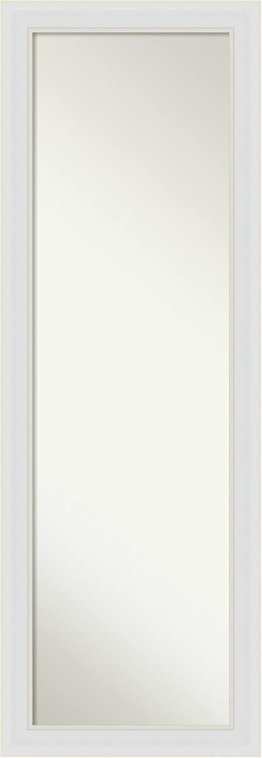 18" x 52" Flair Framed On the Door Mirror Soft White - Amanti Art: Modern Rectangle, Polystyrene Frame, No Assembly Required