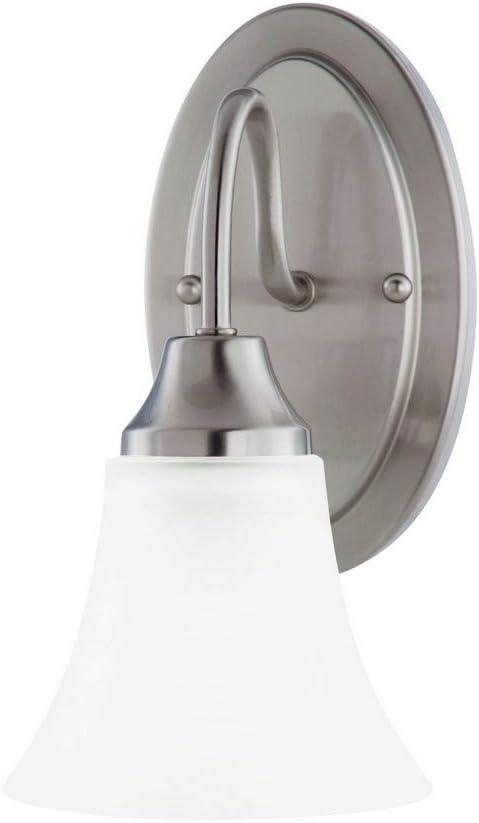 Brushed Nickel Wall Sconce with Satin Etched Glass Shade