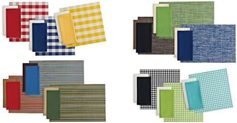 Design Imports Fig Green Tweed PVC Kitchen Placemat Set (Set of 6)