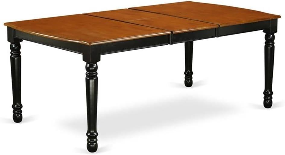 East West Furniture Dover Wood Butterfly Leaf Dining Table in Black/Cherry