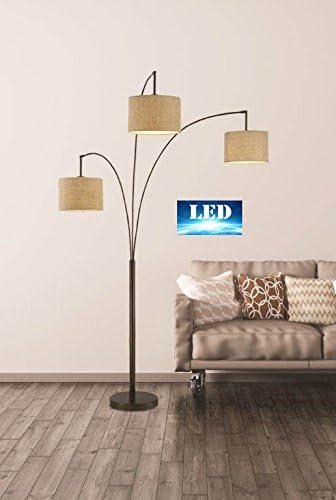 Artiva  USA Lumiere Modern Antique Bronze LED 80-inch 3-arched Floor Lamp with Dimmer