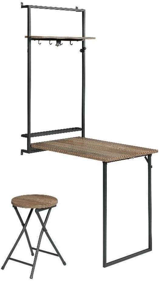 Coaster Riley Contemporary Wood Folding Wall Desk with Stool in Oak