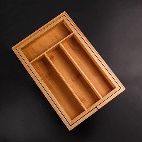 Expandable Bamboo 8-Slot Flatware Organizer