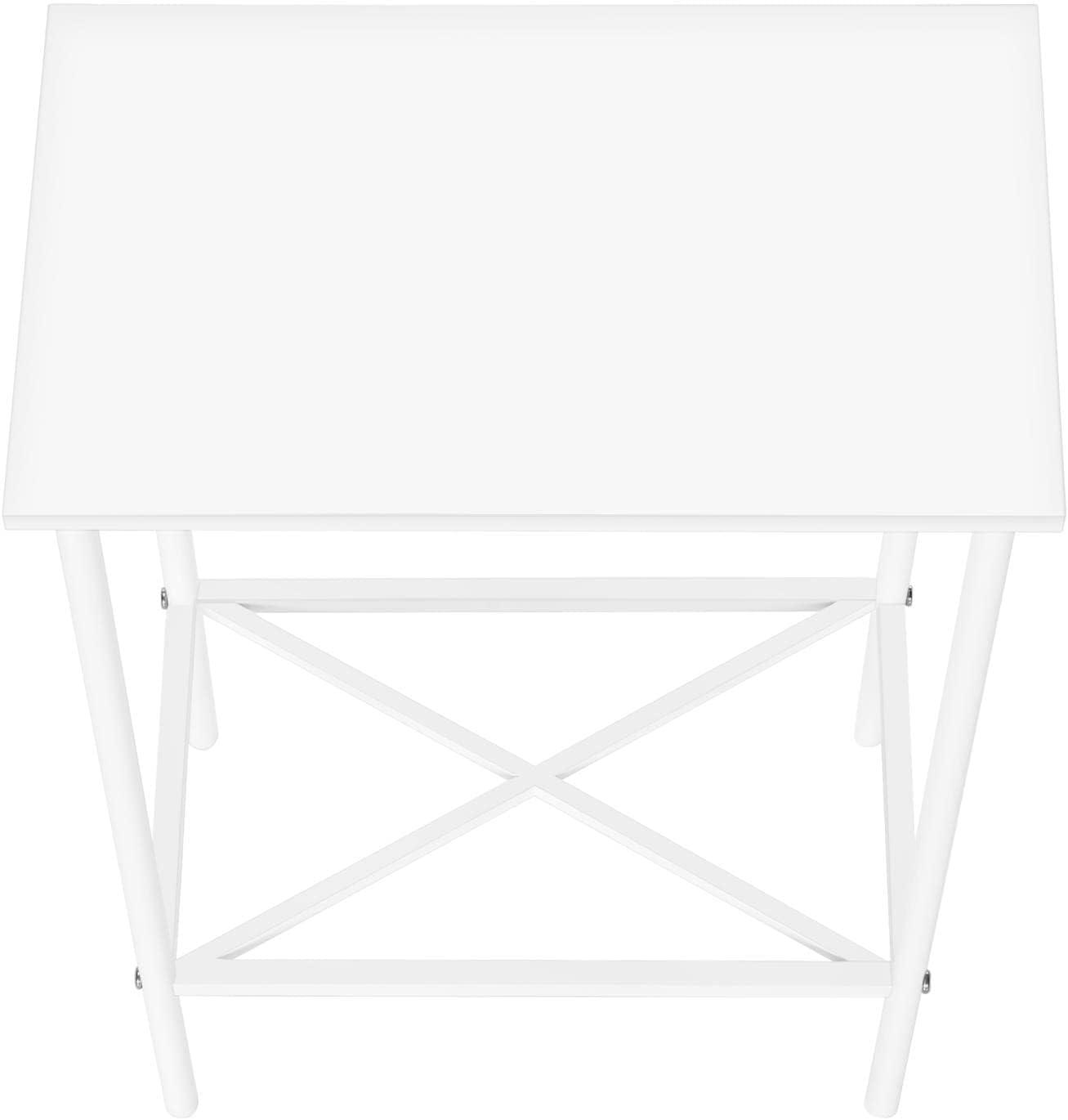 Accent Table - Side - End - Narrow - Small - 2 Tier - Bedroom - White Laminate