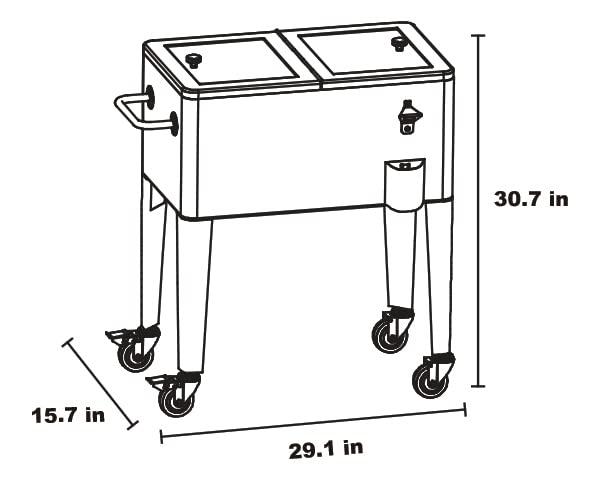 Leigh Country Leigh Country 60 Quarts Serving Station / Cart Cooler with wheels in Red