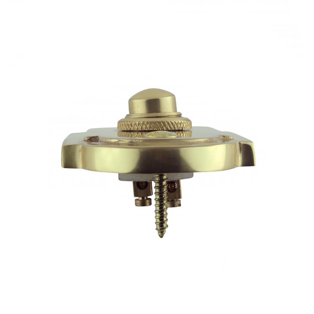 Wired Brass Door Bell Push Button 4" L Lacquered Finish