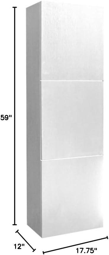 Fresca White Bathroom Linen Side Cabinet with 3 Large Storage Areas