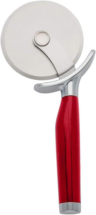 Red Stainless Steel 9-Inch Pizza Wheel with Comfort Grip