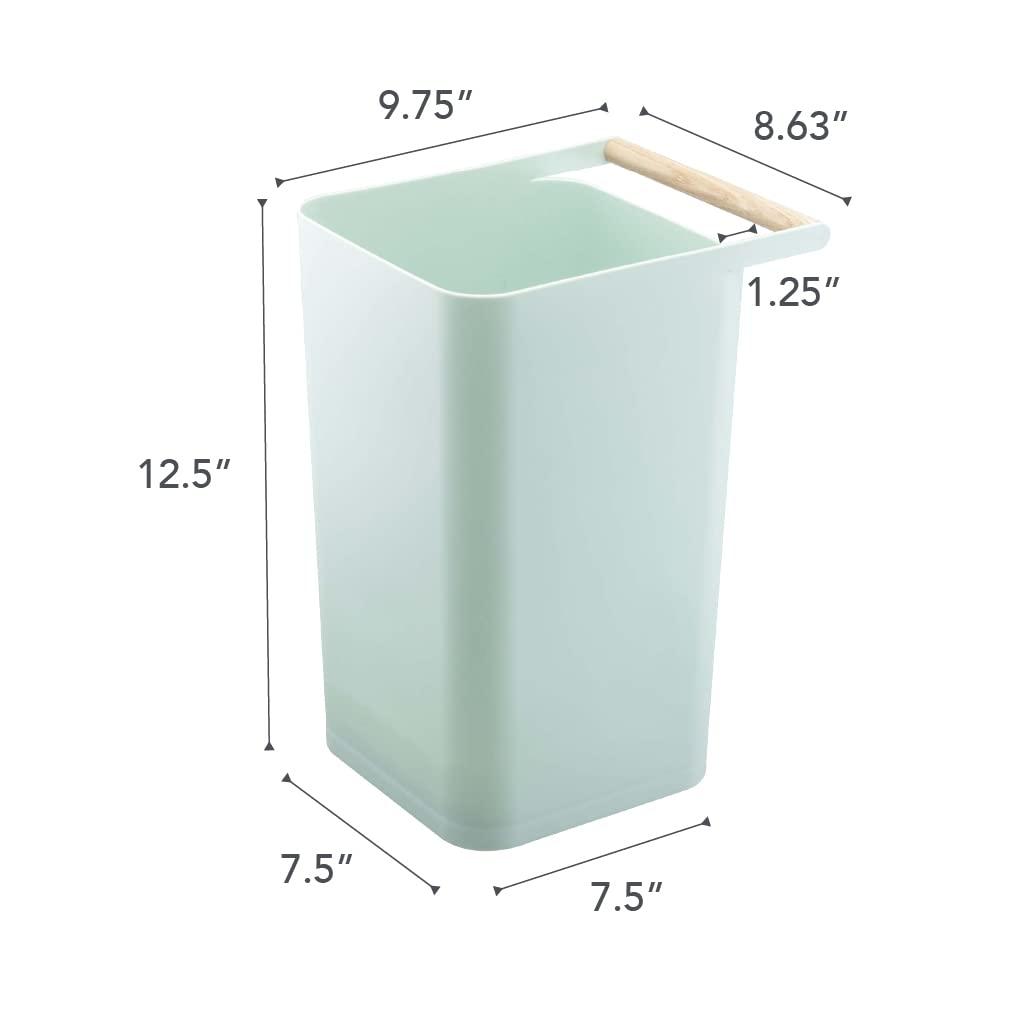 Como Yamazaki Home Slim Square Trash Can Garbage Waste Basket For Bathroom or Kitchen, 2.5 gallons
