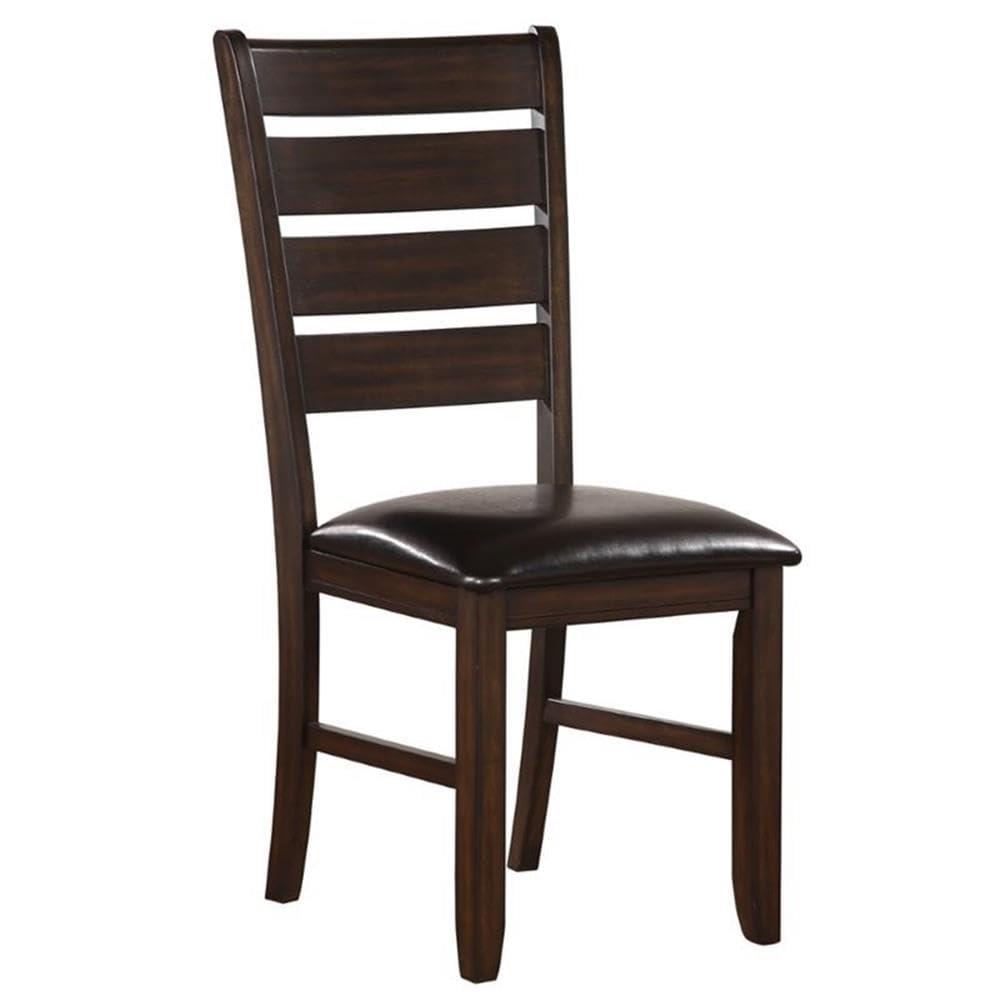 23" Urbana Dining Chair Black PU and Espresso - Acme Furniture: Set of 2, Armless, Linen Upholstery