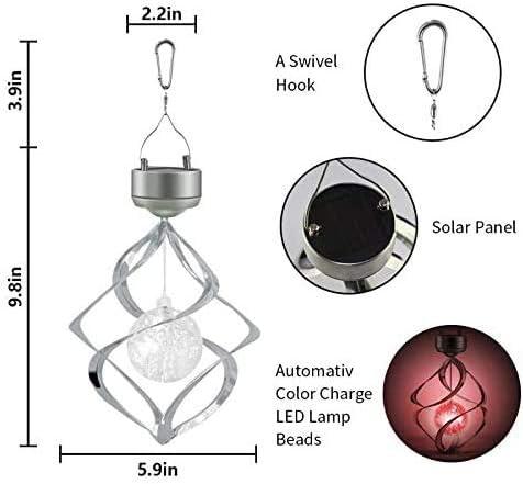 Polished Stainless Steel Solar LED Hanging Wind Chime Light