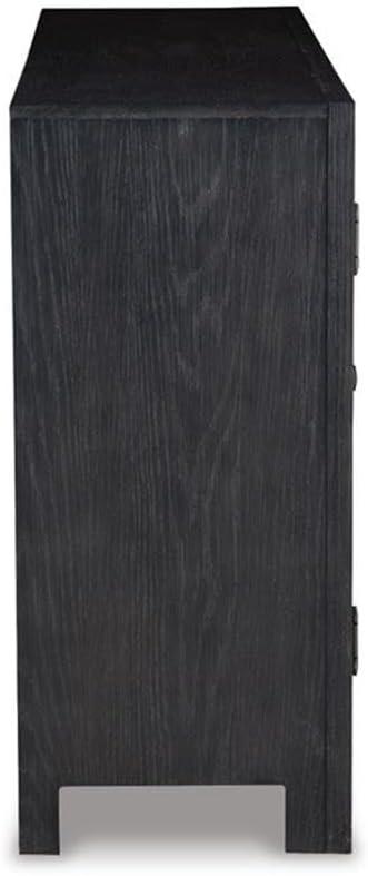 Ashley Furniture Lenston 3-Door Wood Accent Cabinet in Black/Warm Gray