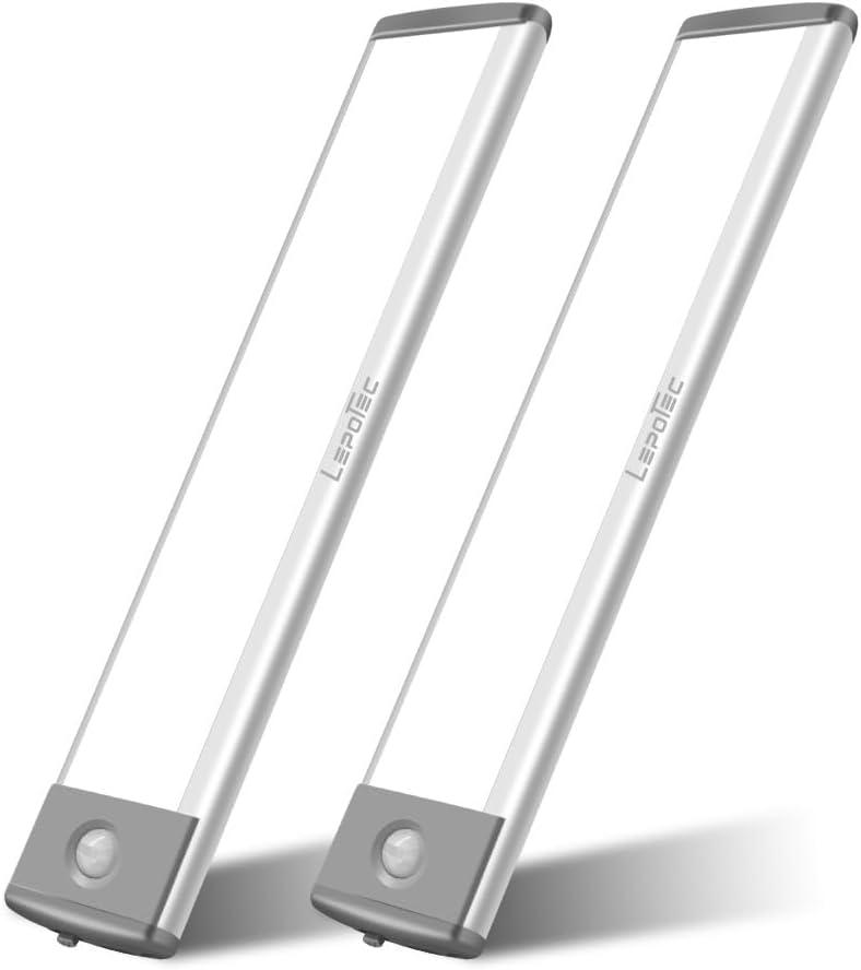 LEPOTEC 2022 30 LED Under Counter Closet Lighting, Pantry Light, LED Motion Sensor Cabinet Light Battery Powered Operated Light 2500mah Rechargeable Wireless Motion Sensor Closet Light