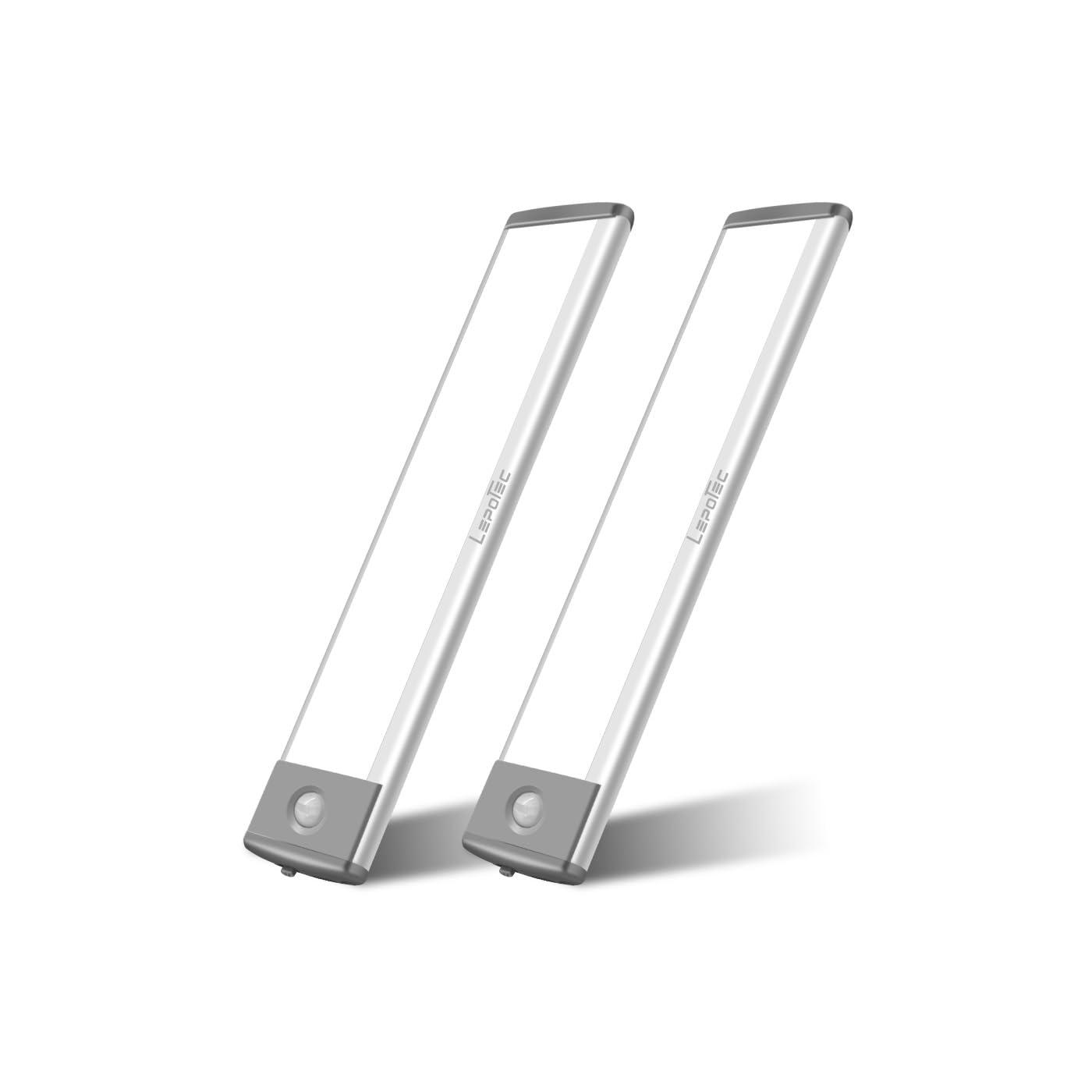 LEPOTEC 2022 30 LED Under Counter Closet Lighting, Pantry Light, LED Motion Sensor Cabinet Light Battery Powered Operated Light 2500mah Rechargeable Wireless Motion Sensor Closet Light