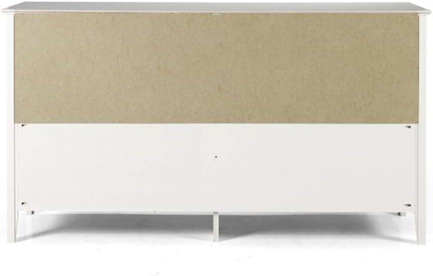 Alaterre Furniture Simplicity 6-Drawer Dresser for Kids Bedroom, Sturdy Brazilian Pine and Pine Veneers, White Finish with Metal Drawer Glides