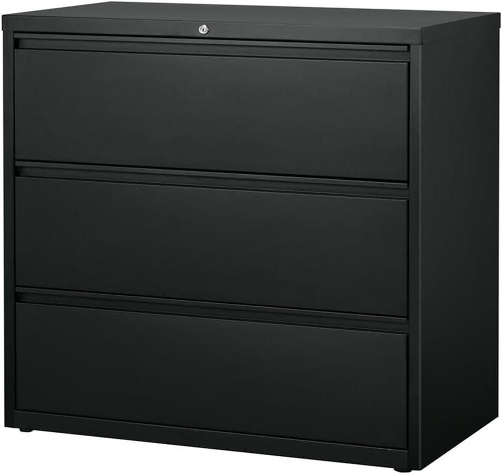 Charcoal 42" Wide 3-Drawer Steel Lateral File Cabinet