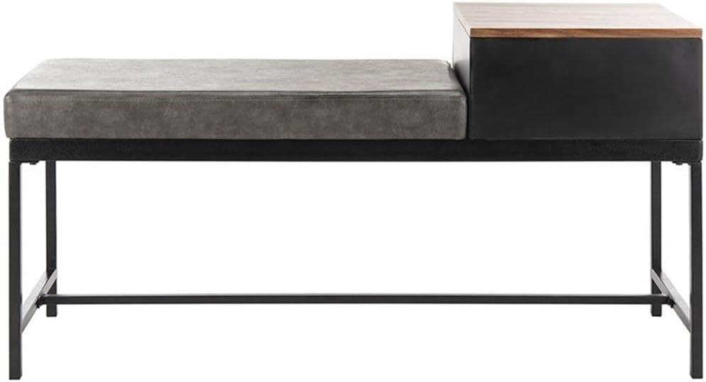Maruka Bench with Storage - Brown/Grey - Safavieh