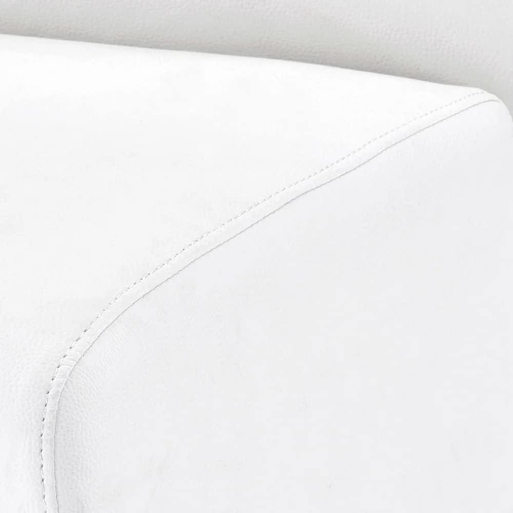 White High Back Faux Leather Upholstered Dining Chair