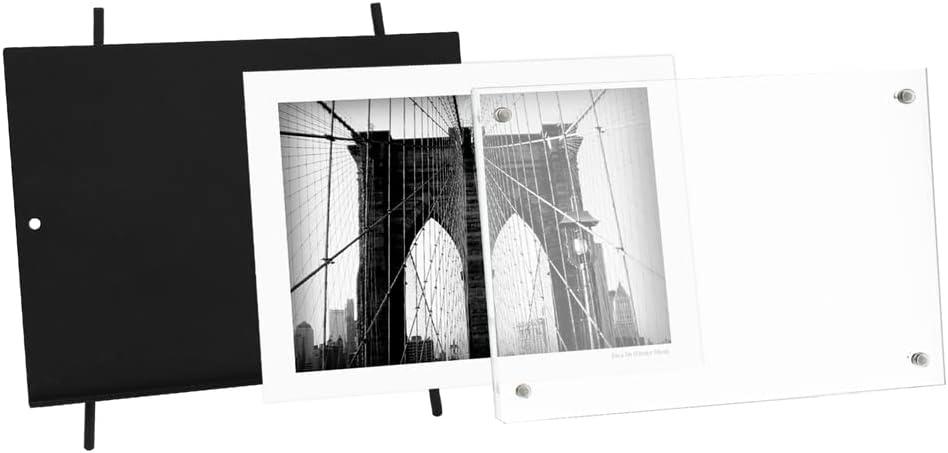 Isaac Jacobs 5x7 Black Magnetic Acrylic Metal Easel Frame (5x7 Horizontal) (Black)